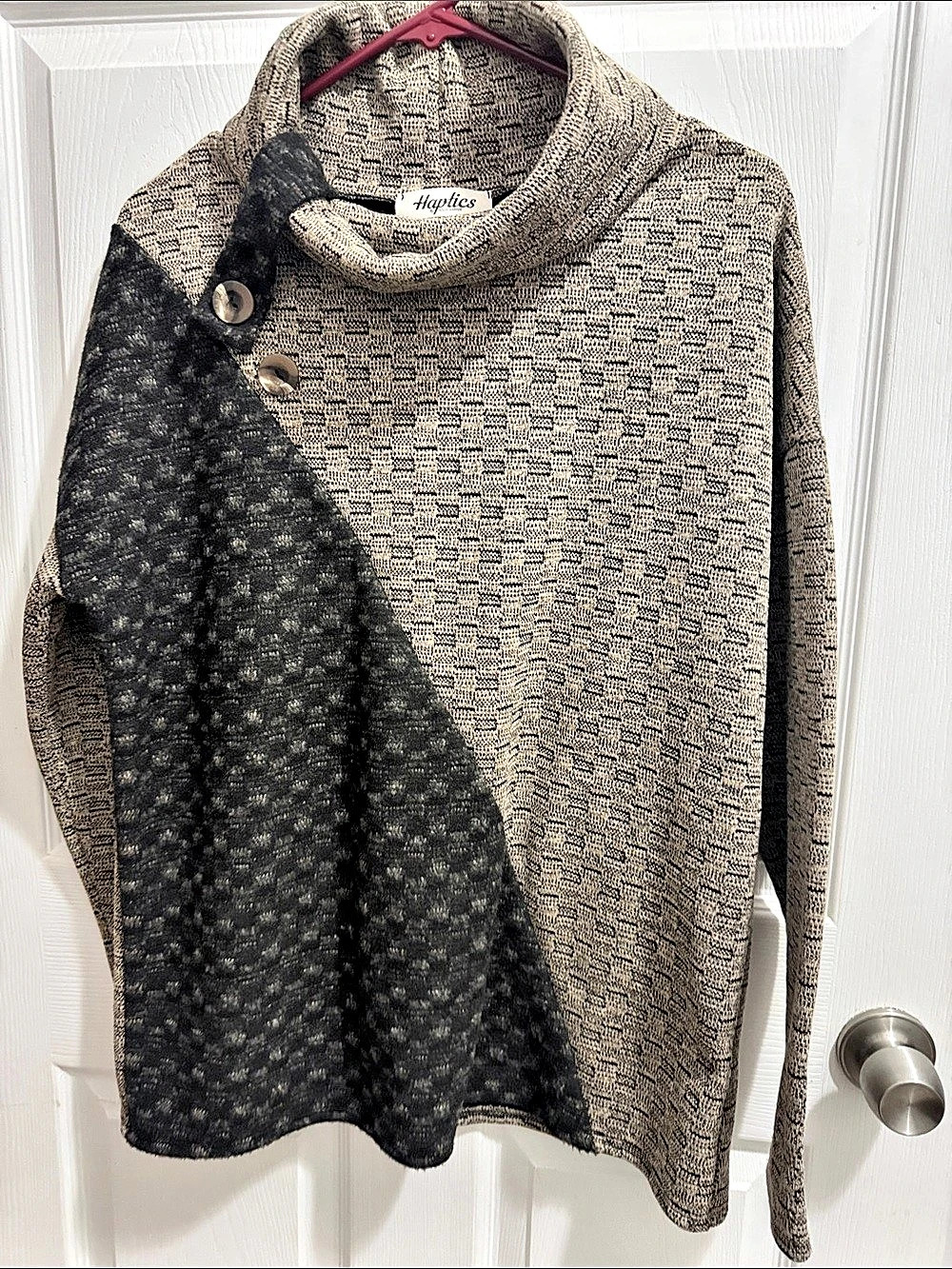 Haptics Women's Cowl Neck Color Block Sweater